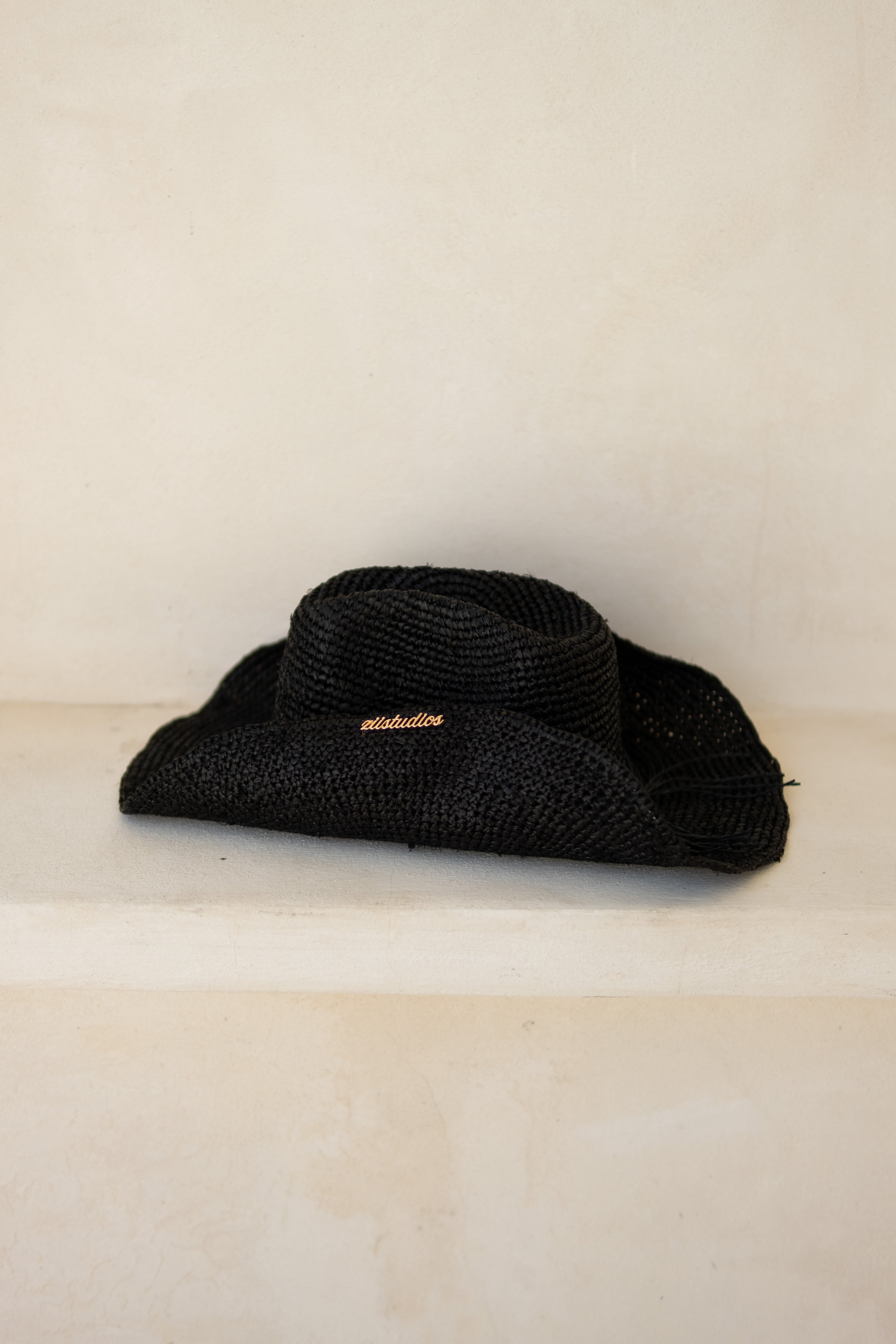 PALMS RAFFIA COWBOY - BLACK (PRE-ORDER)