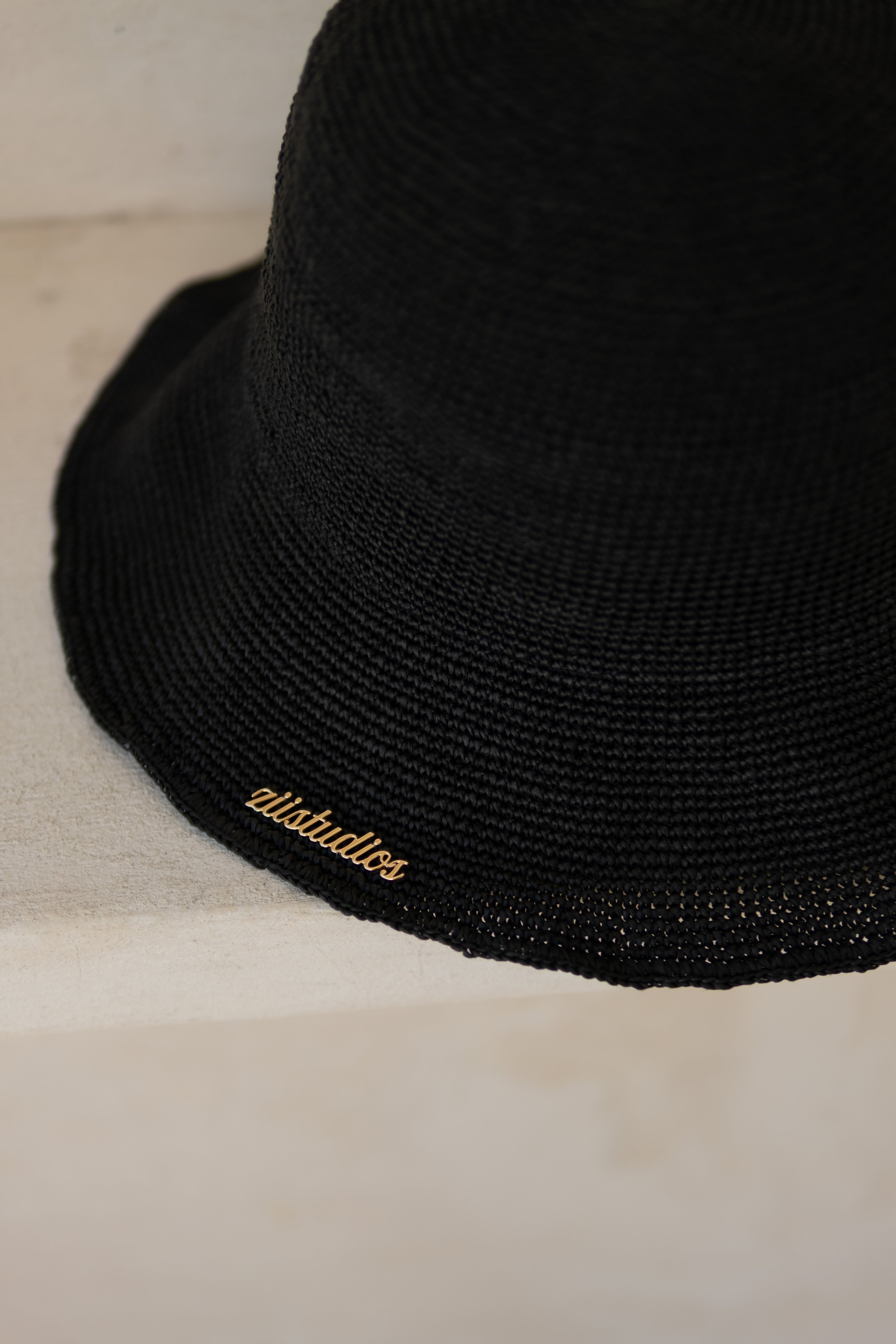 POOLSIDE RAFFIA SUN HAT - BLACK (PRE-ORDER)
