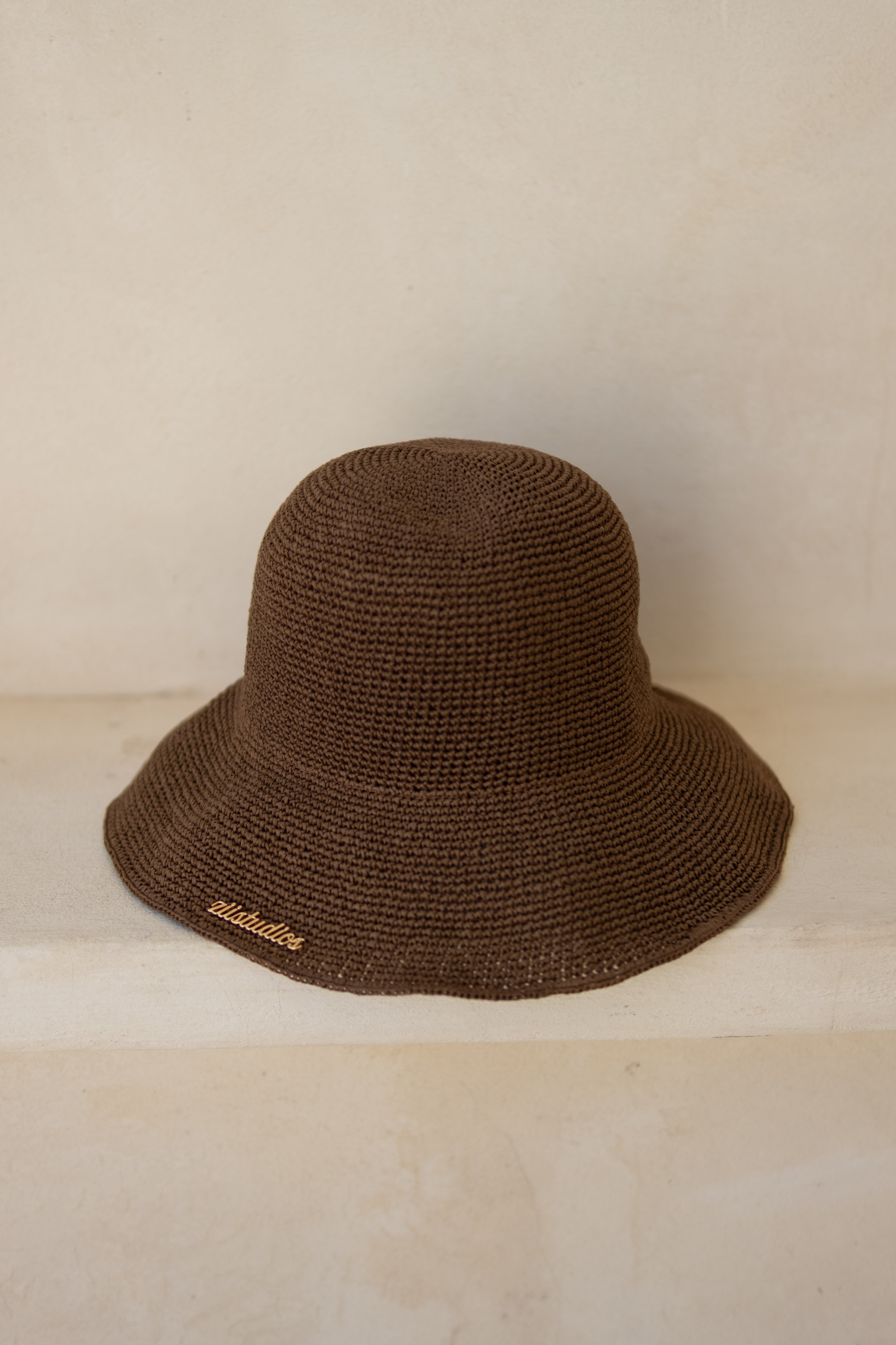 POOLSIDE RAFFIA SUN HAT - BROWN (PRE-ORDER)